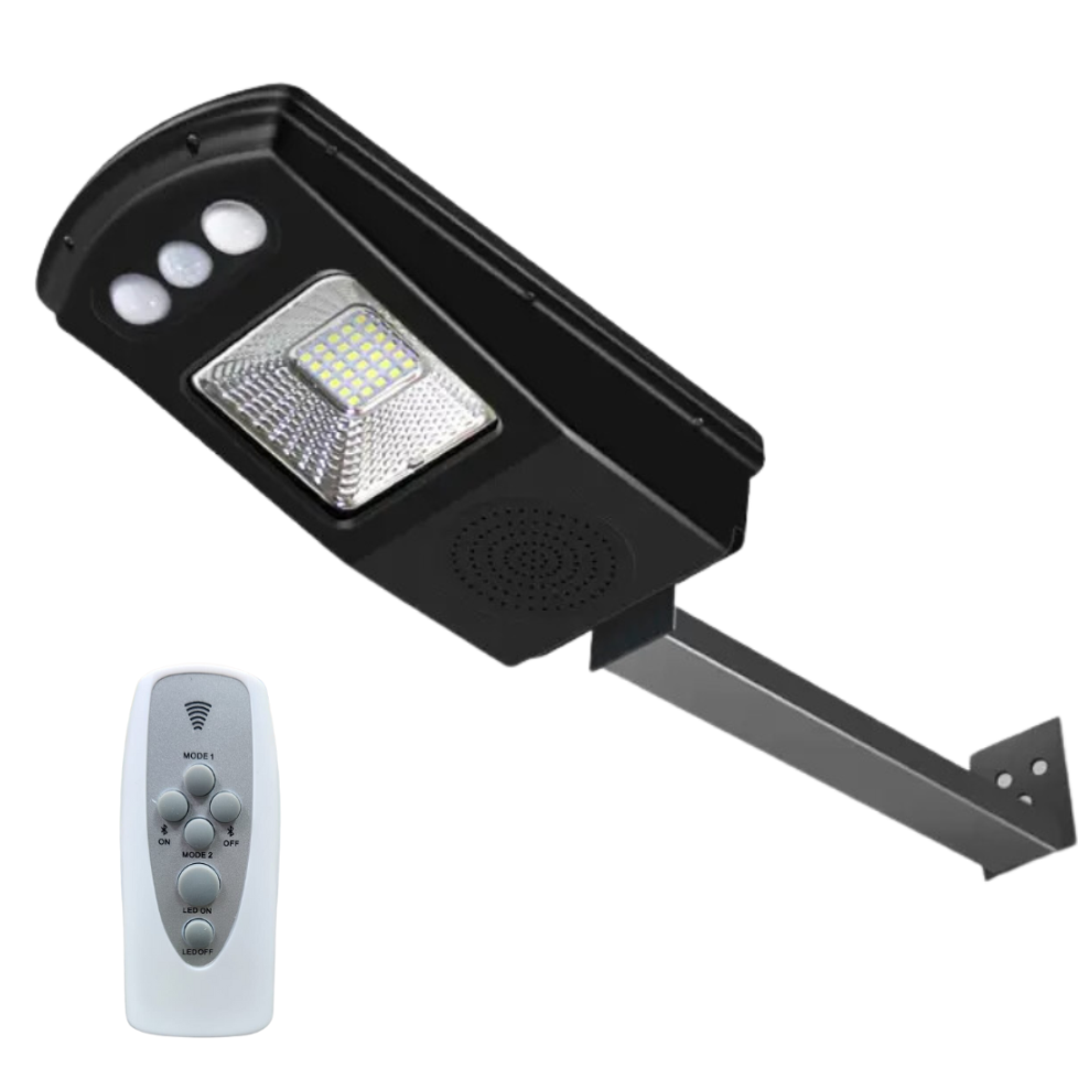 REFLECTOR CON PANEL SOLAR DE 30W RECARGABLE BLUETOOTH MÚSICA CL-180