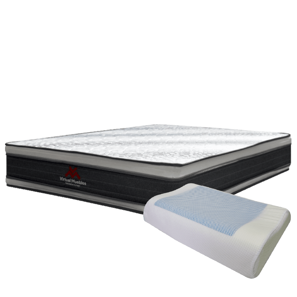 COMBO PARA HABITACIÓN MARFIL, INCLUYE COLCHÓN Y ALMOHADA