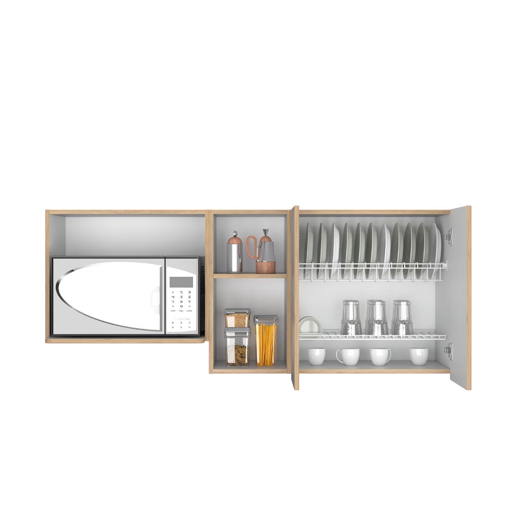 GABINETE SUPERIOR CORINTO 150, BLANCO Y MACADAMIA, CON DOS PUERTAS ABATIBLES