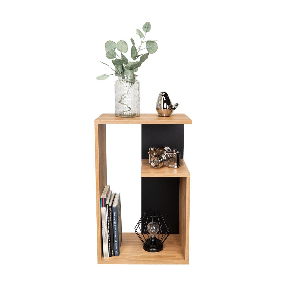 MESA DE NOCHE EVERT, FRESNO EUROPEO Y WENGUE, CON DISEÑO MODERNO Y ESPACIO PARA UBICAR OBJETOS