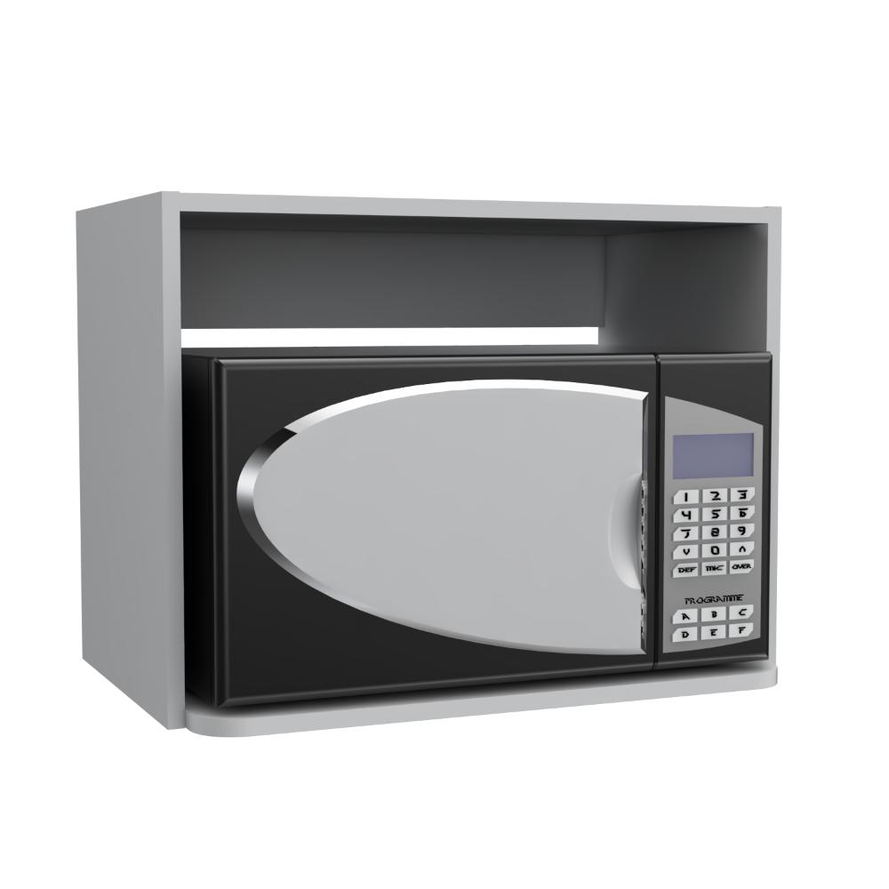 MUEBLE AUXILIAR LIRIO, BLANCO DUQUEZA, CON ESPACIO PARA MICROONDAS