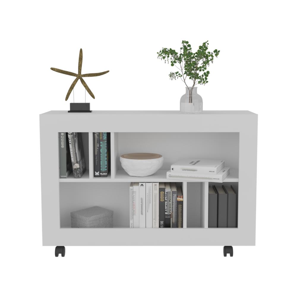 MESA AUXILIAR JORGE, BLANCO, CON  ESPACIO PARA GUARDAR OBJETOS COMO LIBROS Y DECORACION ZF