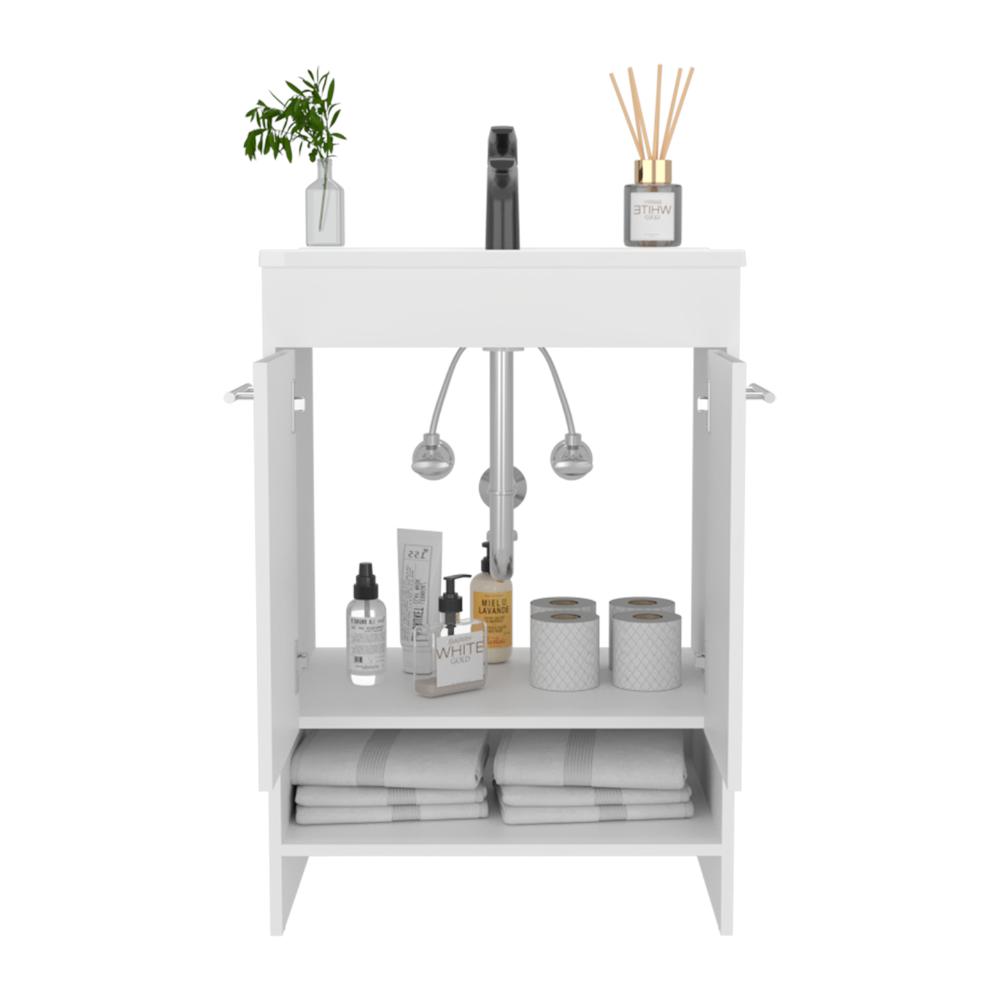 MUEBLE PARA LAVAMANOS LORENZO, BLANCO DUQUEZA, INCLUYE LAVAMANOS PRAIA 60 ZF