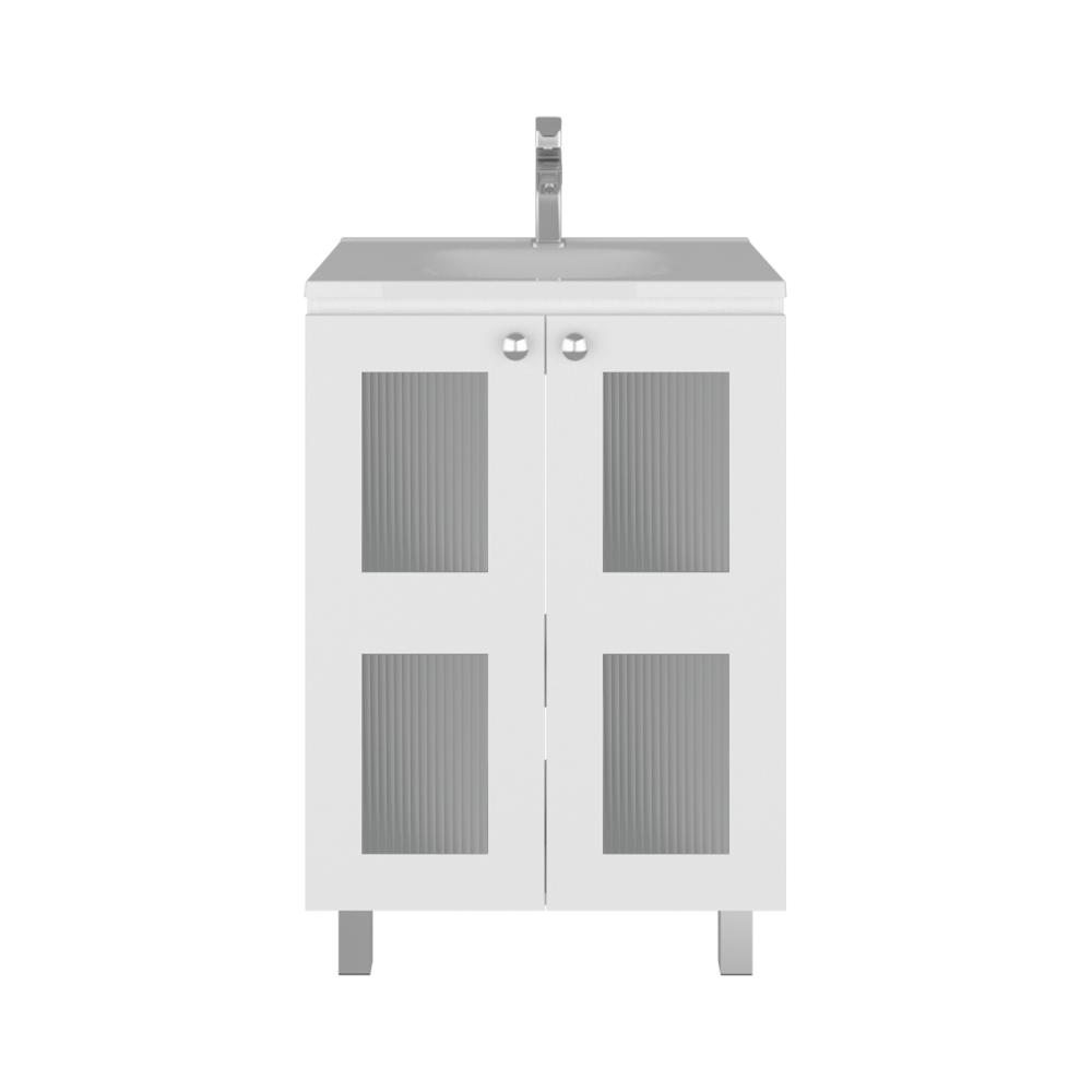 Mueble para Lavamanos Haysi, Blanco, Dos puertas abatibles y entrepaño, incluye lavamanos ZF