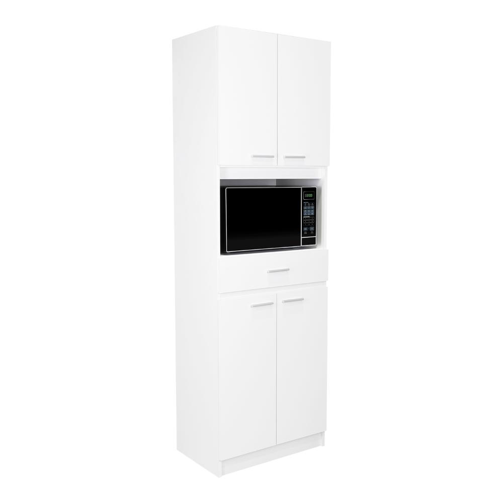MÓDULO MICROONDAS ANKARA, BLANCO, CON CUATRO PUERTAS ABATIBLES Y AMPLIO ESPACIO PARA ALMACENAMIENTO