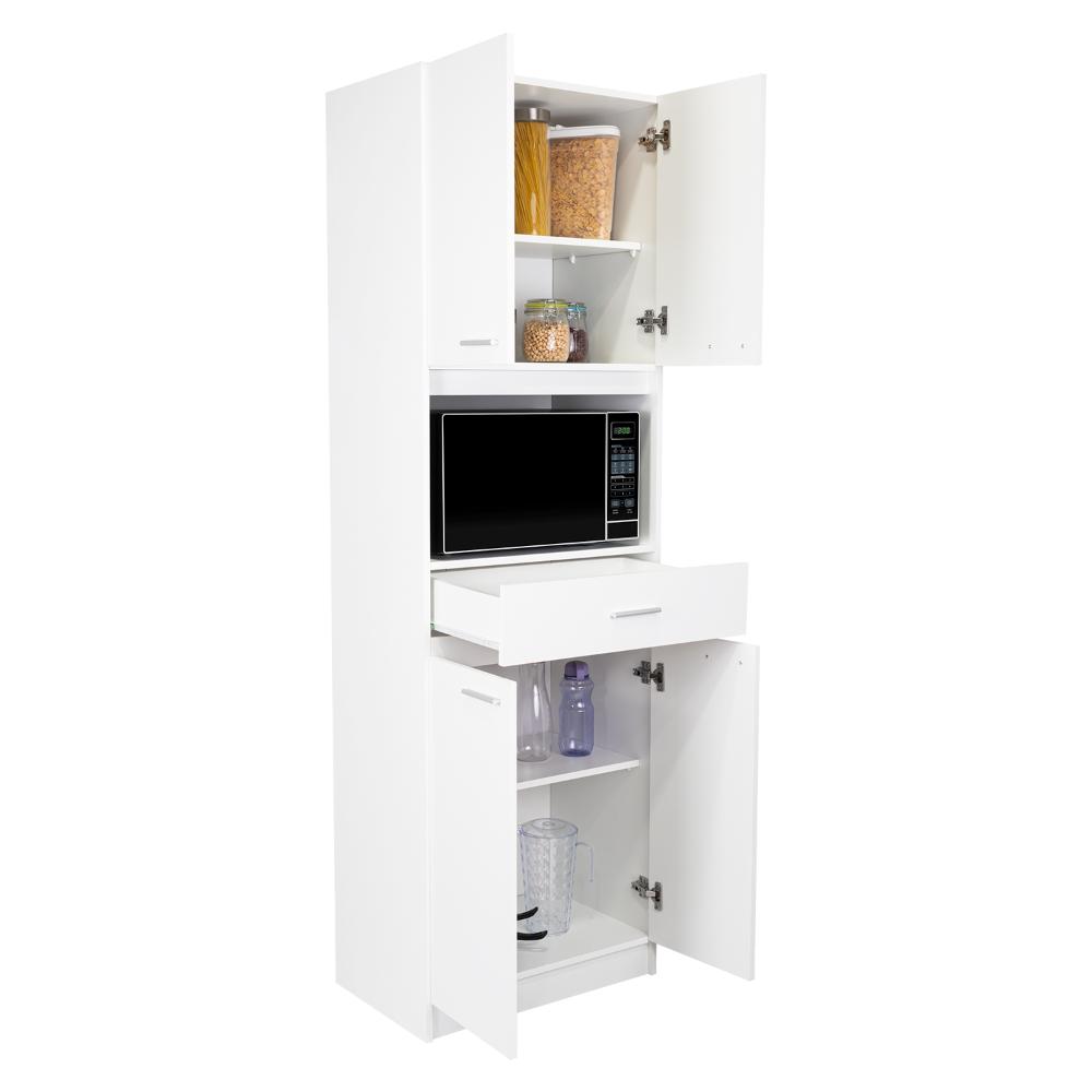 MÓDULO MICROONDAS ANKARA, BLANCO, CON CUATRO PUERTAS ABATIBLES Y AMPLIO ESPACIO PARA ALMACENAMIENTO