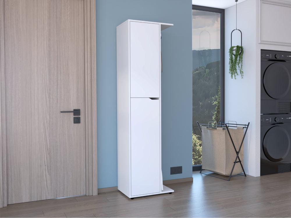 MUEBLE DE ASEO CRUELLA, BLANCO, INCLUYE COLGADOR PARA ESCOBAS ZF
