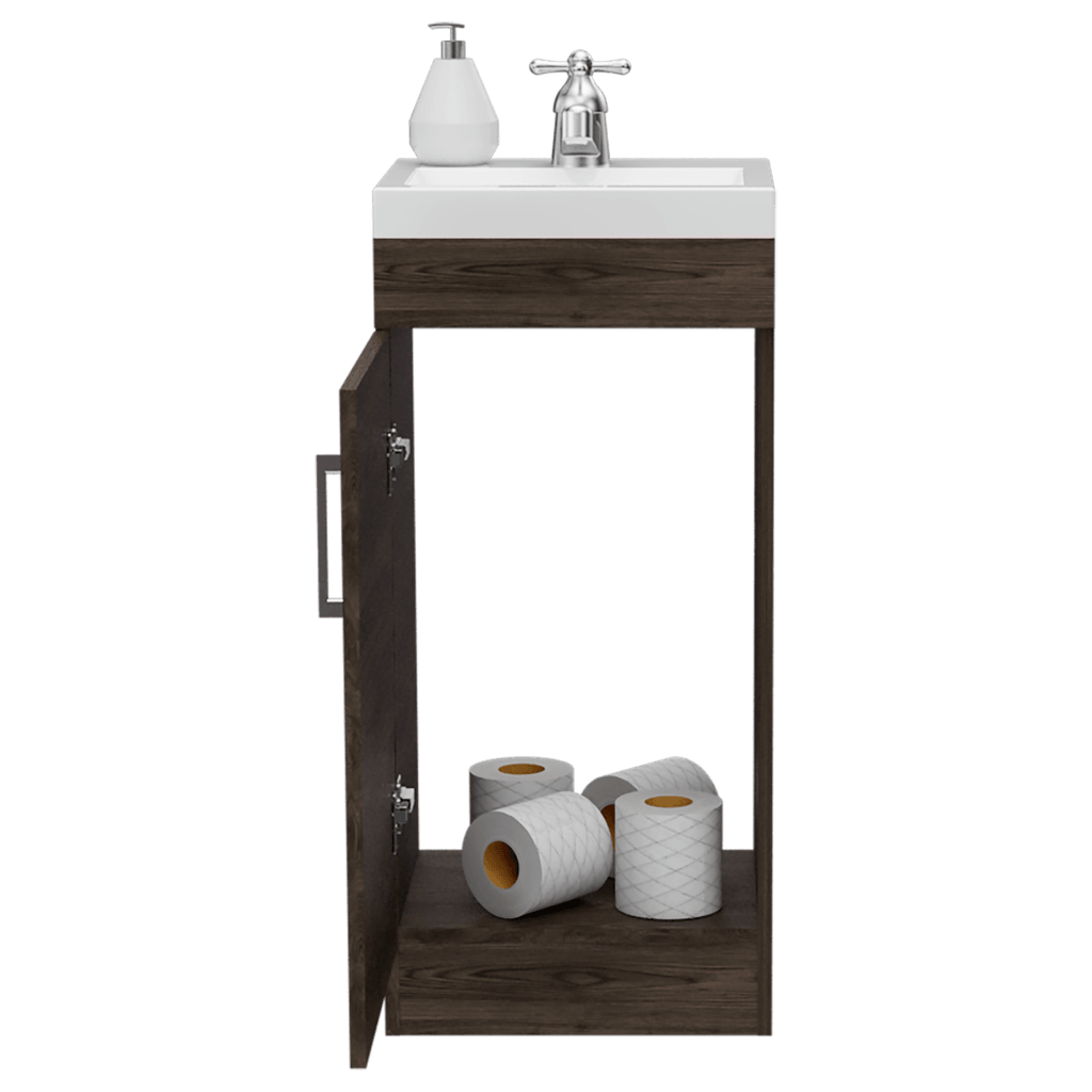 MUEBLE PARA LAVAMANOS OPORTO, CHOCOLATE, CON UNA PUERTA ABATIBLE