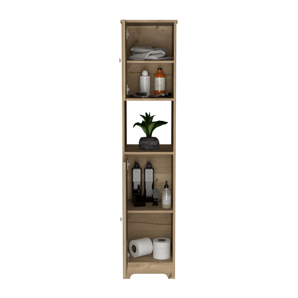 MUEBLE AUXILIAR DE BAÑO IBIS, CAFÉ CLARO, CON DOS PUERTAS BATIENTES   ZF