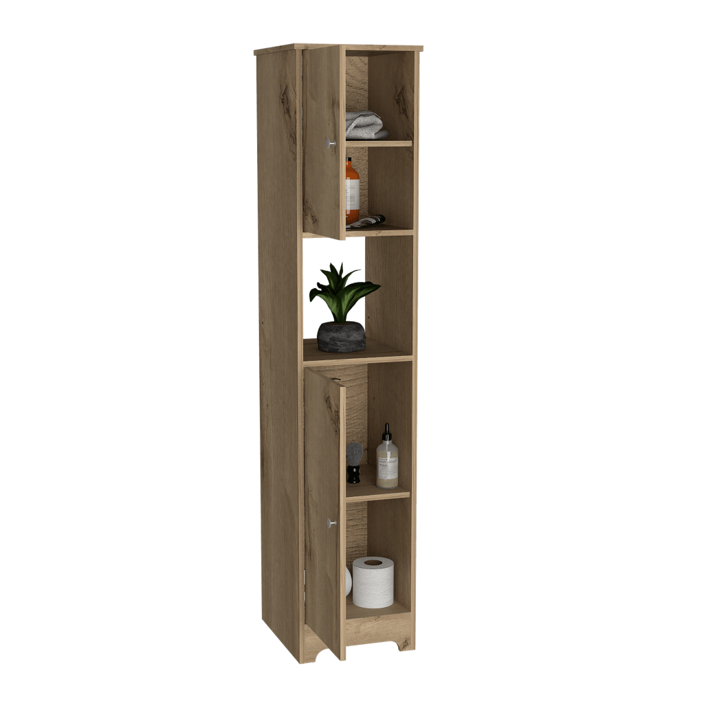 MUEBLE AUXILIAR DE BAÑO IBIS, CAFÉ CLARO, CON DOS PUERTAS BATIENTES   ZF