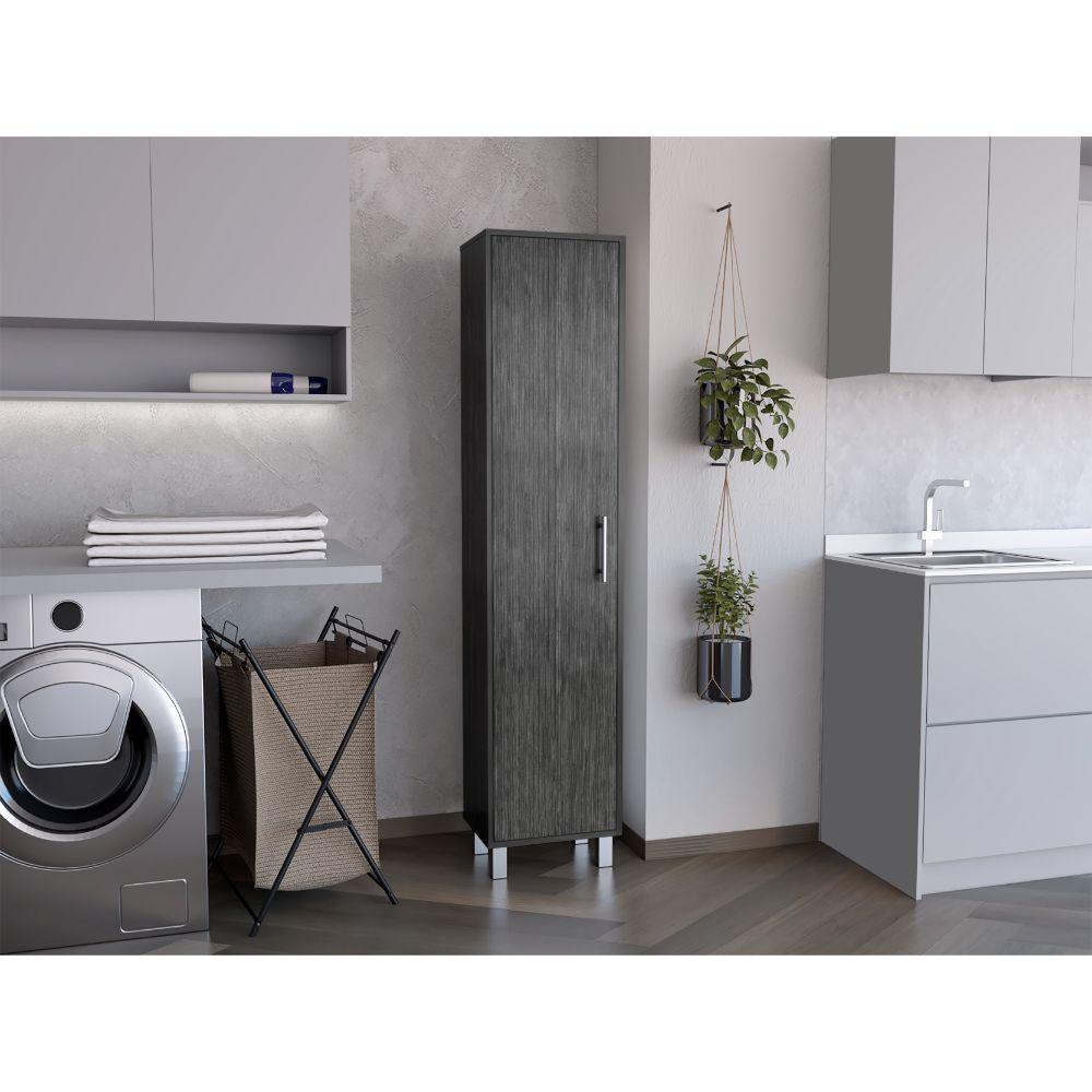 MUEBLE DE ASEO JALISCO, GRIS, GRAN ESPACIO PARA ALMACENAR ARTICULOS DE ASEO, CON COLGADERO DE ESCOBAS ZF