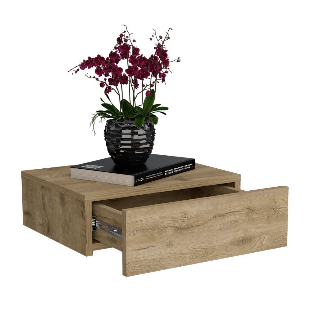 MESA DE NOCHE FLOTANTE MILANO, MACADAMIA, CON UN CAJÓN ZF