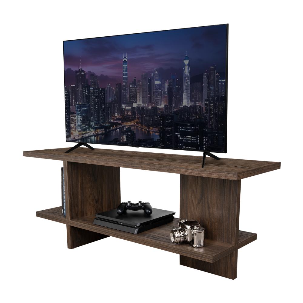 MESA PARA TV LEEDS, NOGAL EUROPEO, PARA TELEVISOR HASTA 50"