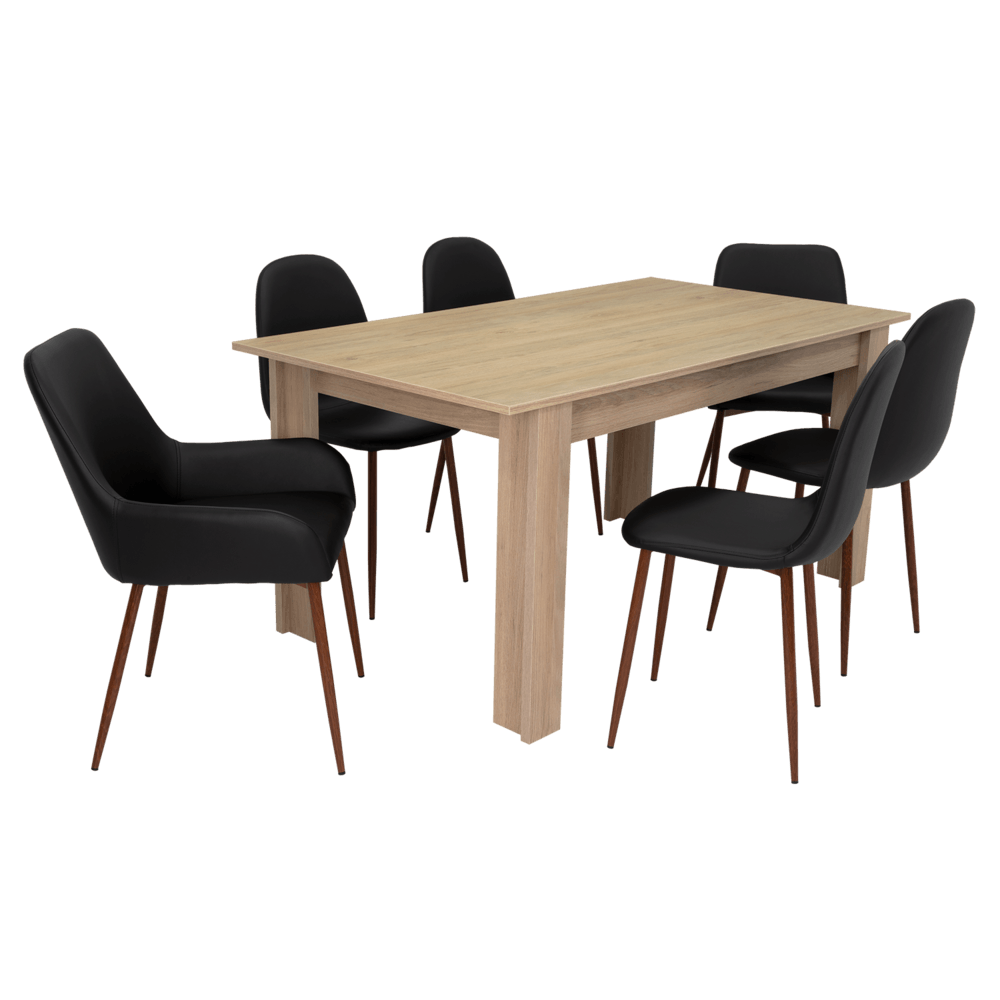 COMBO COMEDOR LIMEA, BEIGE, WENGUE Y CAFÉ CLARO, INCLUYE COMEDOR Y 6 SILLAS