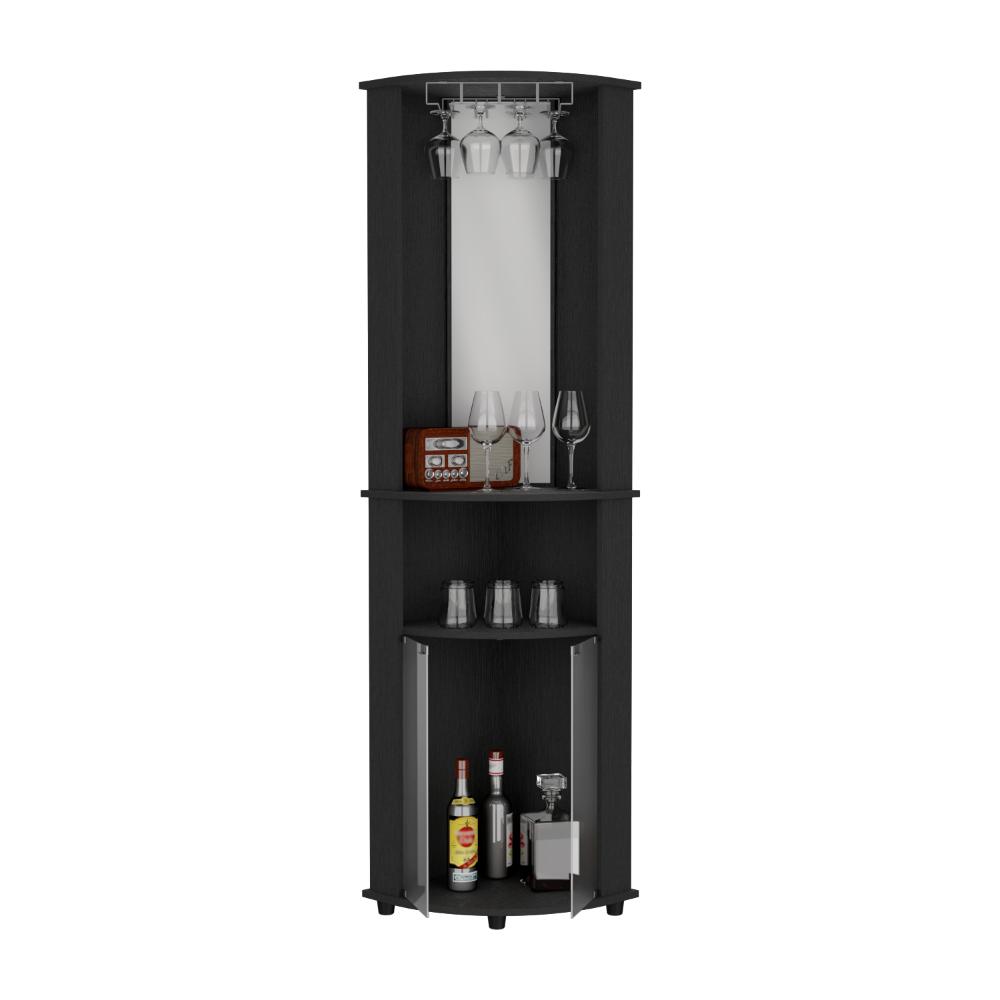 BAR ESQUINERO CHICAGO, WENGUE, CON COLGADOR DE COPAS