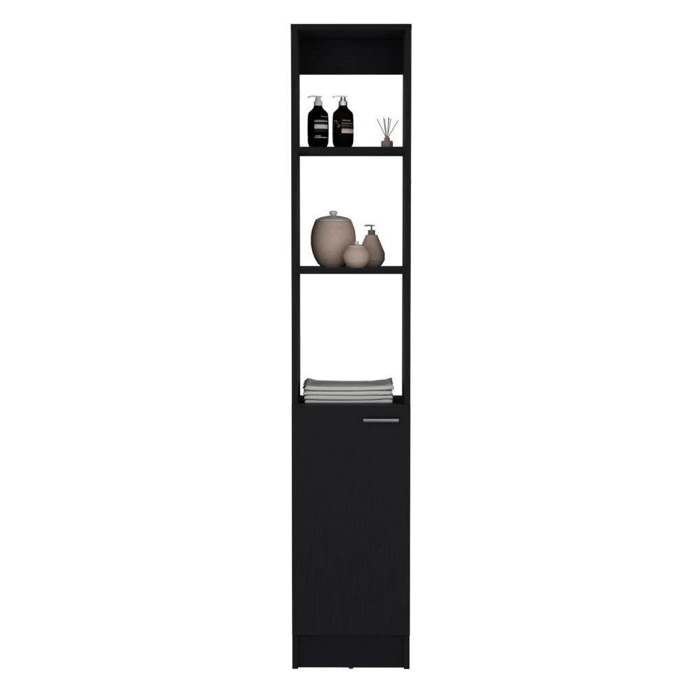 MUEBLE AUXILIAR DE BAÑO KARPS, WENGUE, CON UNA PUERTA ABATIBLE Y MANIJA METALICA ZF
