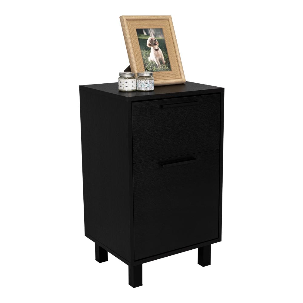 MESA DE NOCHE SECRET, WENGUE, CON UNA PUERTA Y CAJÓN SECRETO