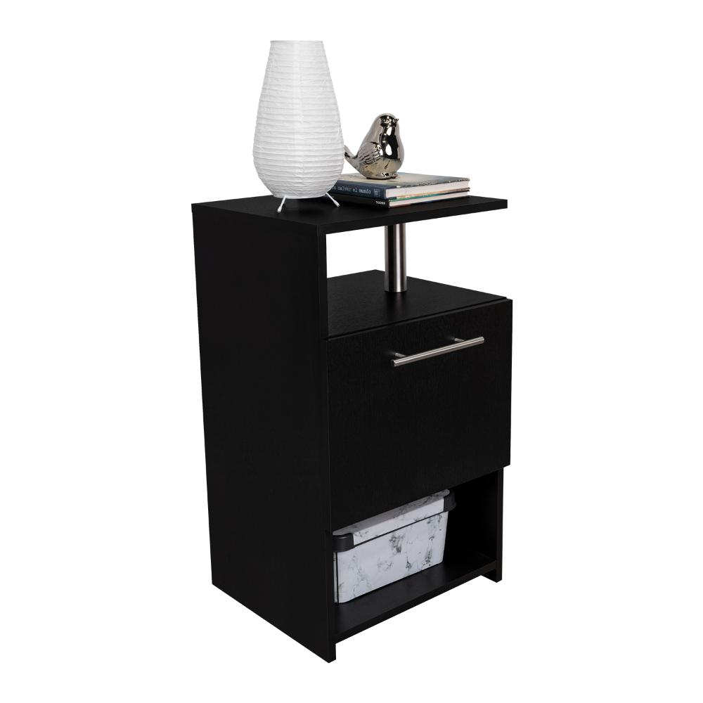 MESA DE NOCHE ALTA JENA, WENGUE, CON CAJON PARA GUARDAR OBJETOS