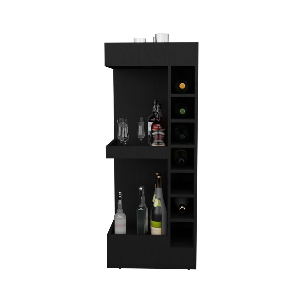 BAR BAJO ESQUINERO LYM, WENGUE, CON ESPACIO PARA UBICAR BOTELLAS