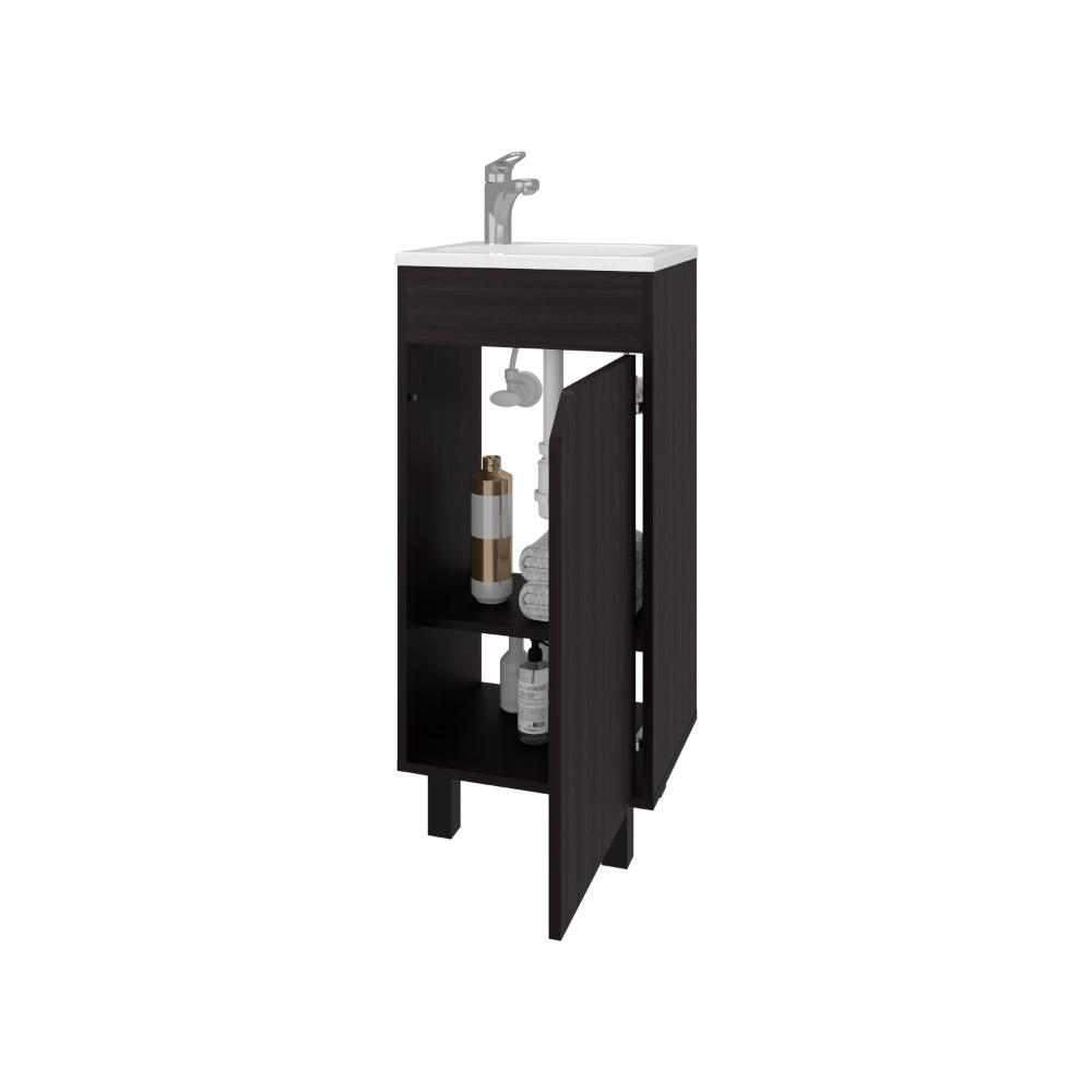 MUEBLE PARA LAVAMANOS BETEL, WENGUE, INCLUYE LAVAMANOS PLASTIGLAS FLORESTA 40 ZF