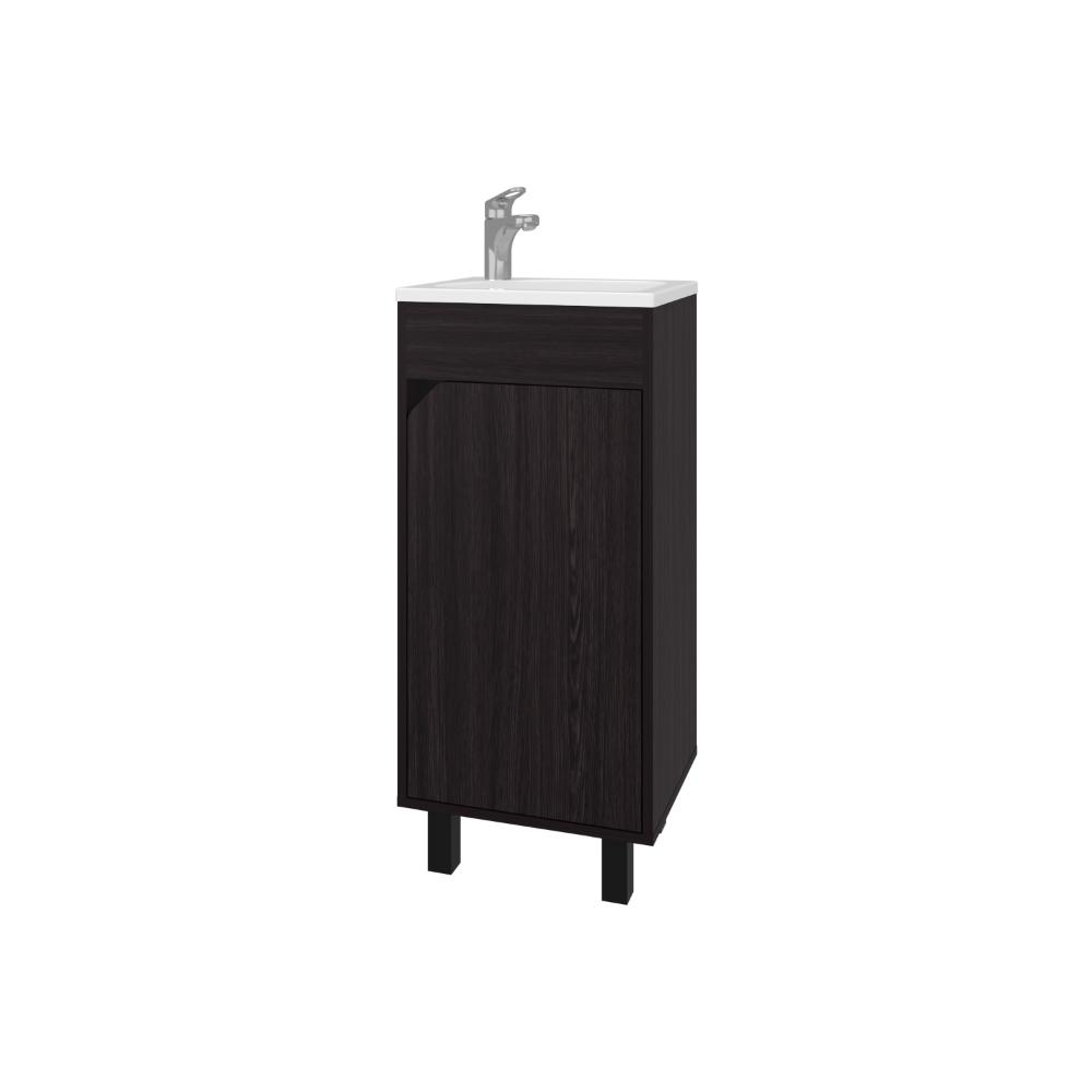 MUEBLE PARA LAVAMANOS BETEL, WENGUE, INCLUYE LAVAMANOS PLASTIGLAS FLORESTA 40 ZF