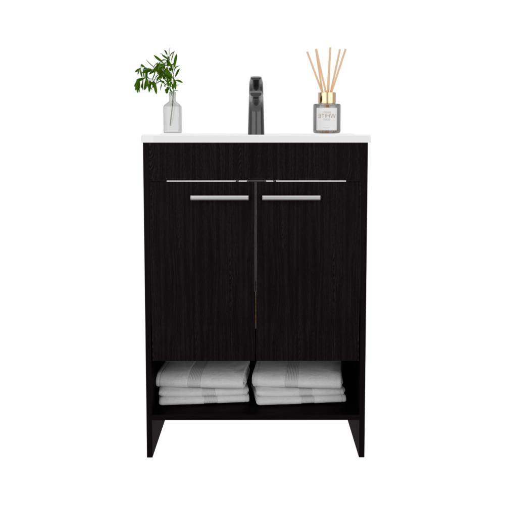 MUEBLE PARA LAVAMANOS LORENZO, WENGUE, INCLUYE LAVAMANOS PRAIA 60 ZF