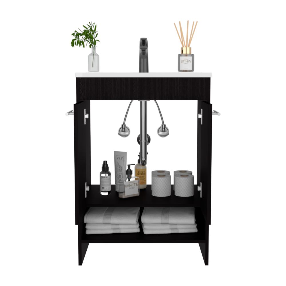 MUEBLE PARA LAVAMANOS LORENZO, WENGUE, INCLUYE LAVAMANOS PRAIA 60 ZF