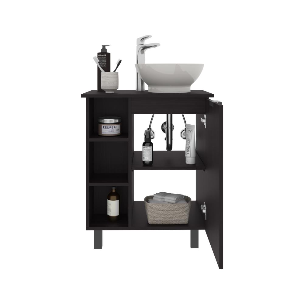 MUEBLE PARA LAVAMANOS ALEGRA, WENGUE, INCLUYE LAVAMANOS VESSEL SABINA ZF