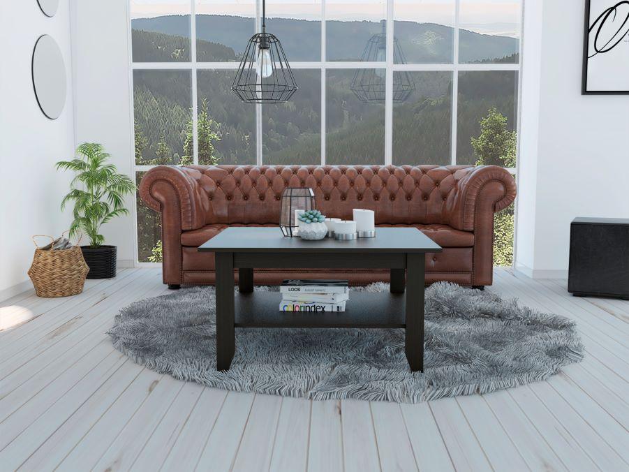 MESA DE CENTRO SARUME, WENGUE, CON ENTREPAÑO INFERIOR