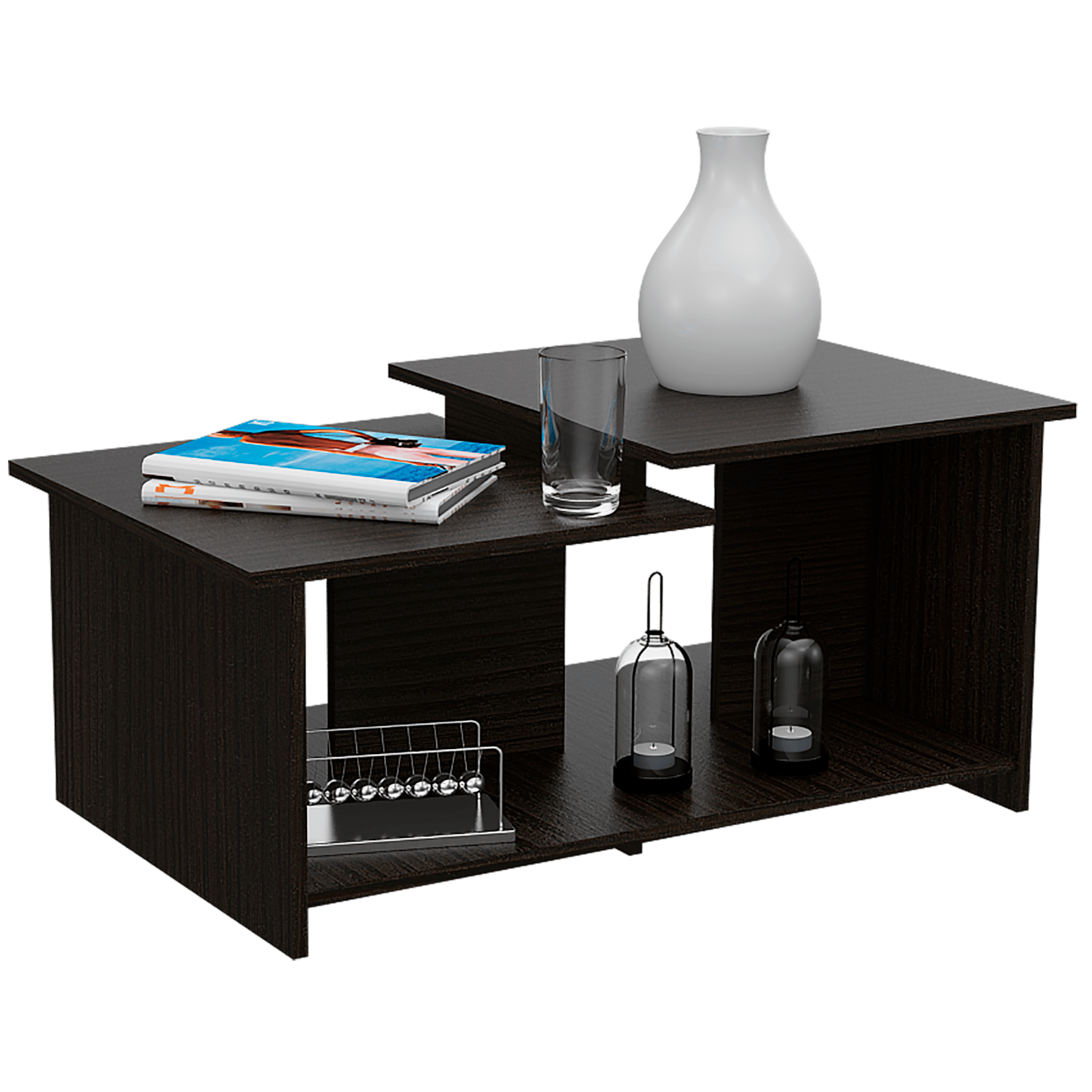 MUEBLE MULTIUSOS TRUENO, WENGUE, CON AMPLIO ESPACIO IDEAL PARA UBICAR DECORACIONES