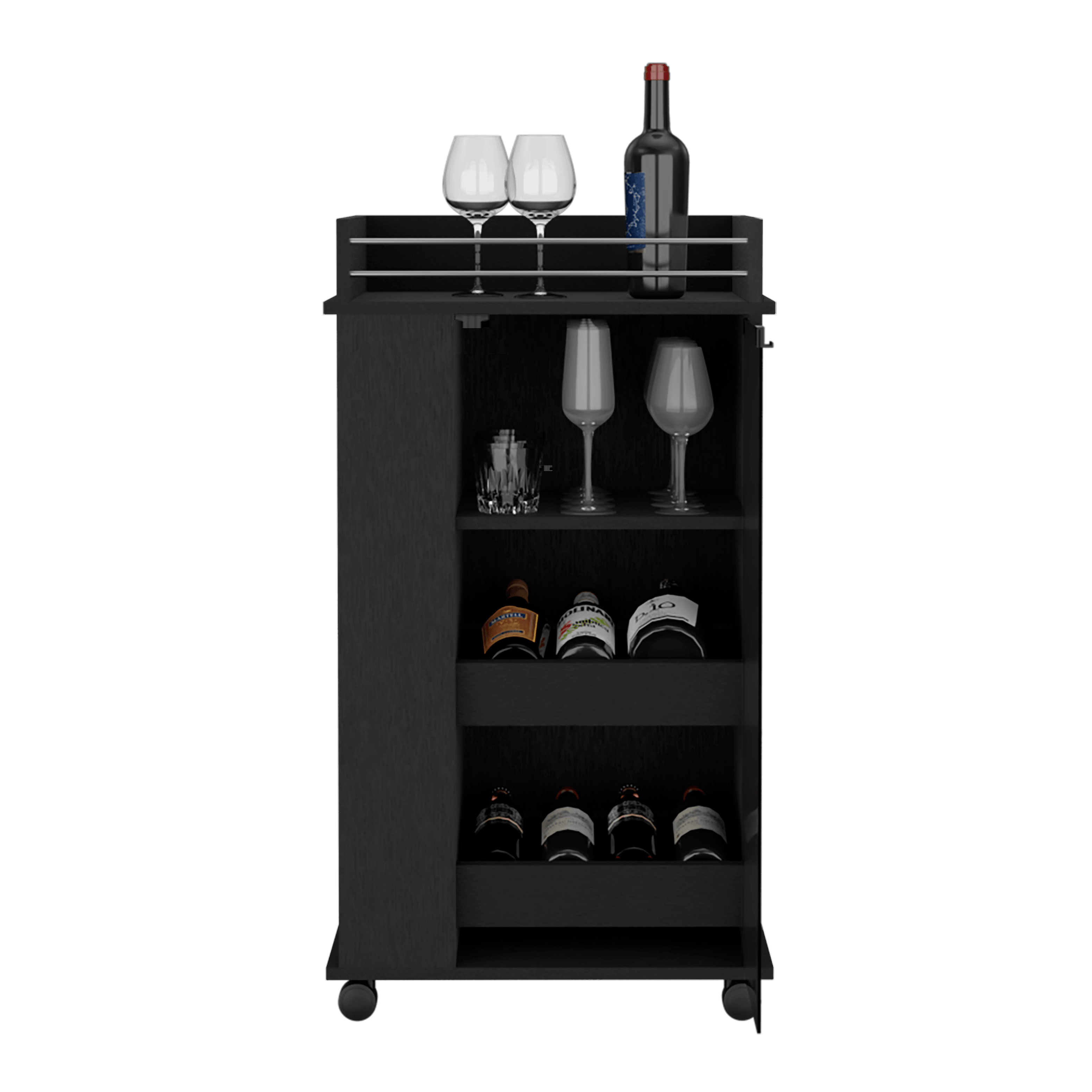BAR SPIRIT, WENGUE, CON AMPLIOS ESPACIOS PARA UBICAR COPAS Y BOTELLAS ZF