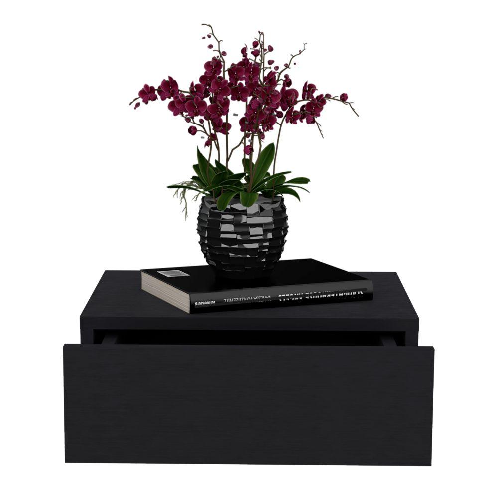 MESA DE NOCHE FLOTANTE MILANO, WENGUE, CON UN CAJÓN ZF