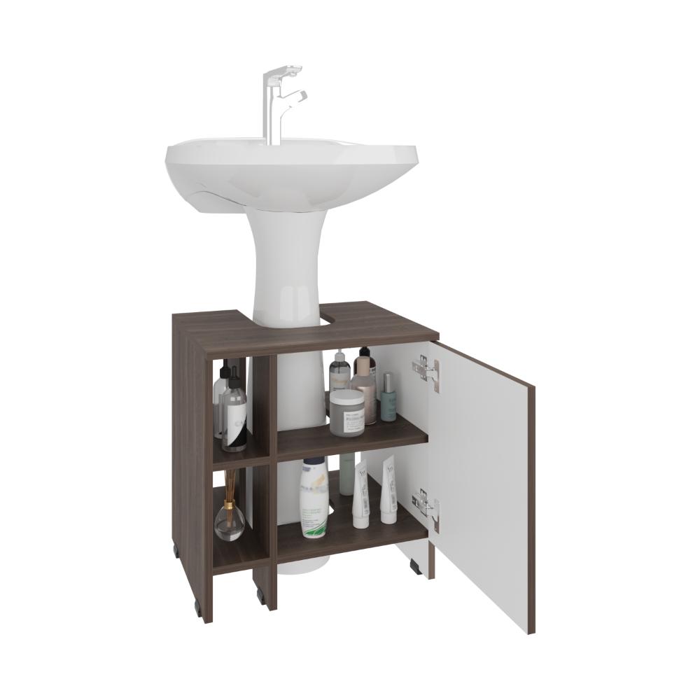 MUEBLE PARA LAVAMANOS OMAHI, MILAN Y BLANCO DUQUEZA, CON VARIEDAD DE ENTREPAÑOS