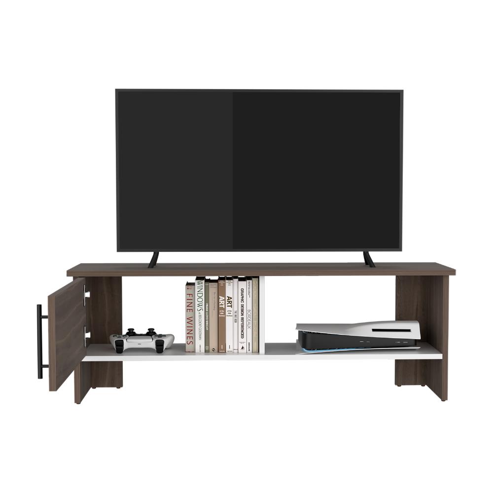 MESA PARA TV NAVI, MILAN Y BLANCO DUQUEZA, PARA TELEVISOR HASTA 55 PULGADAS CON PUERTA