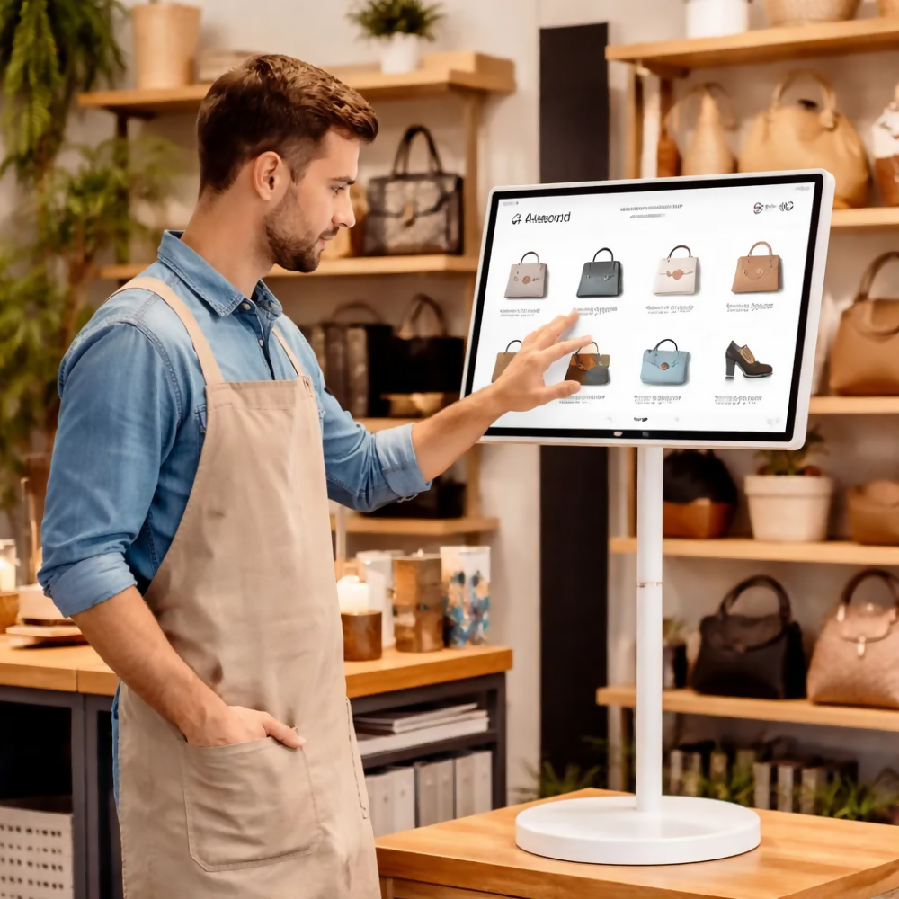 PANTALLA TABLET 27 PULGADAS INTELIGENTE ANDROID PEDESTAL 128