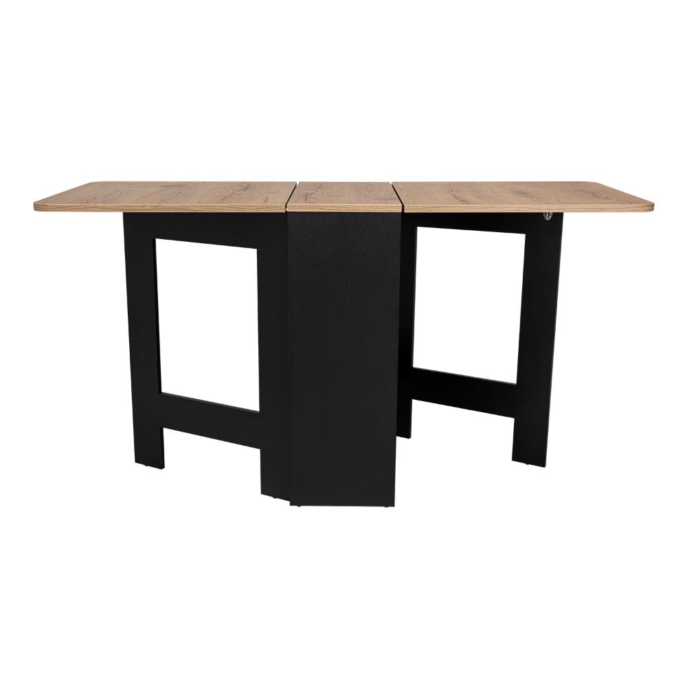 MESA AUXILIAR DE COCINA PLEGABLE MERIDA, WENGUE Y MACADAMIA, CON AMPLIA SUPERFICIE