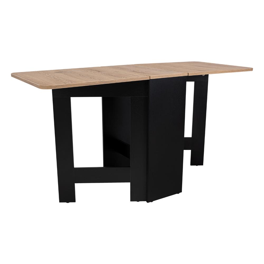 MESA AUXILIAR DE COCINA PLEGABLE MERIDA, WENGUE Y MACADAMIA, CON AMPLIA SUPERFICIE