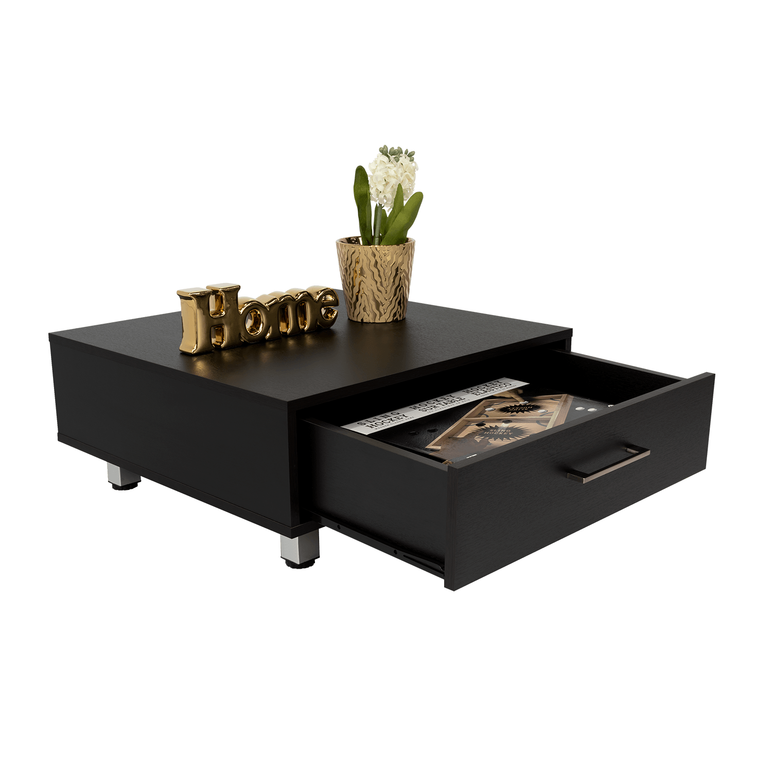 MESA DE CENTRO ASCHER, WENGUE, CON UN CAJÓN