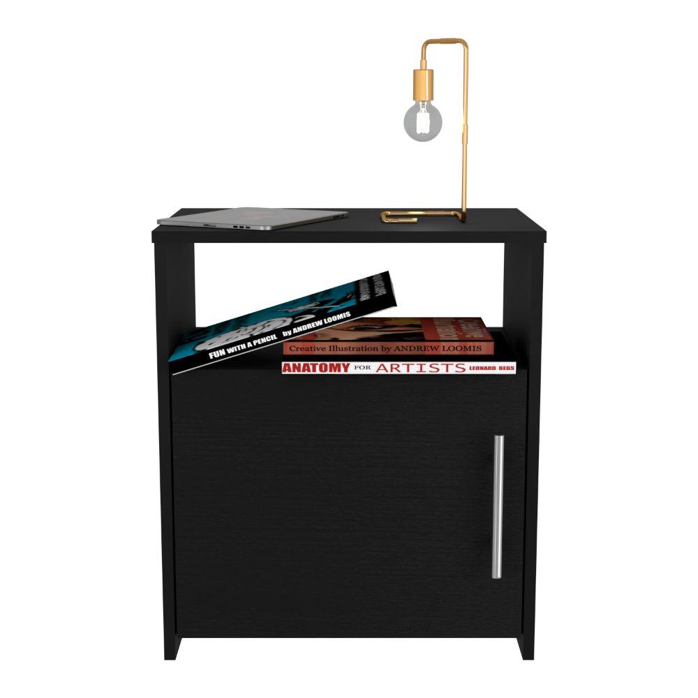 MESA DE NOCHE NORDIK, WENGUE, CON UNA PUERTA BATIENTE ZF