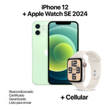 IPHONE 12 64GB REACONDICIONADO + APPLE WATCH SE 2024 40MM + CELLULAR