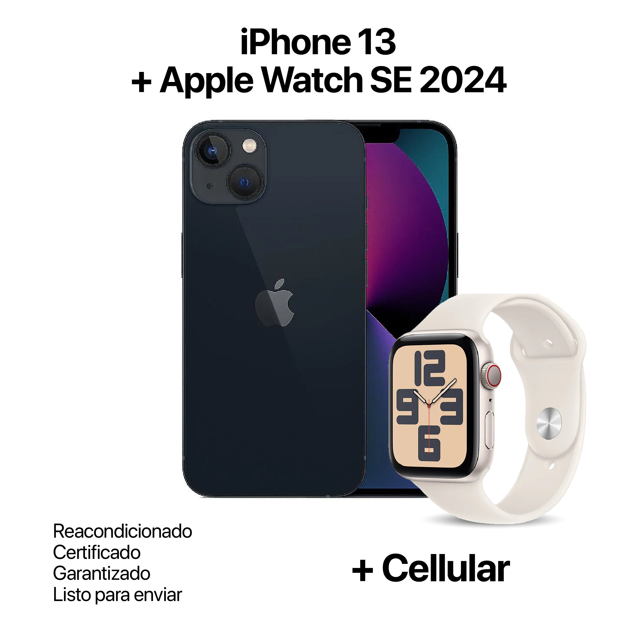 IPHONE 13 128GB REACONDICIONADO + APPLE WATCH SE 2024 40MM + CELLULAR