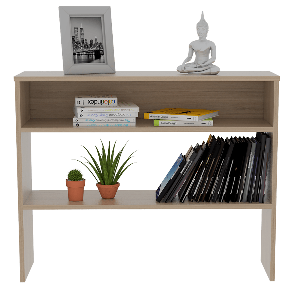 MESA AUXILIAR ASCHER, BEIGE, CON DOS ENTREPAÑOS