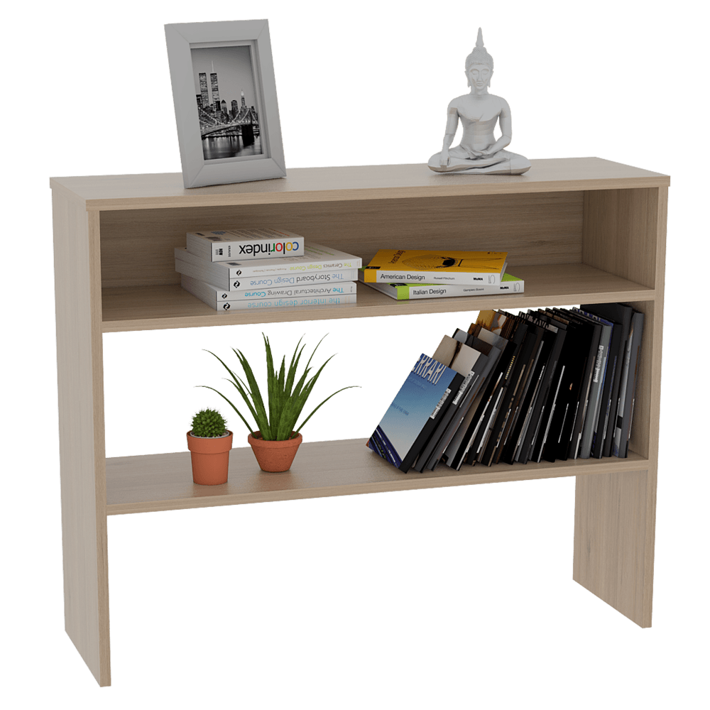 MESA AUXILIAR ASCHER, BEIGE, CON DOS ENTREPAÑOS