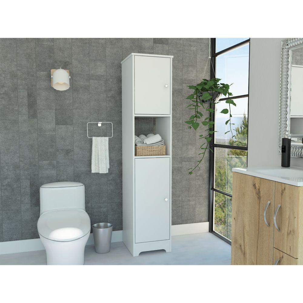 MUEBLE AUXILIAR DE BAÑO IBIS, BLANCO, CON DOS PUERTAS BATIENTES  ZF