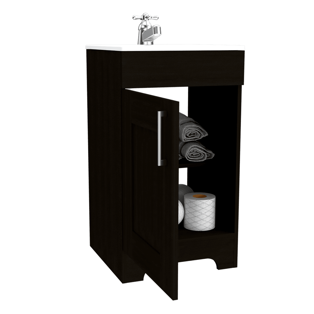 MUEBLE PARA LAVAMANOS APOLIS, WENGUE, CON UNA PUERTA BATIENTE