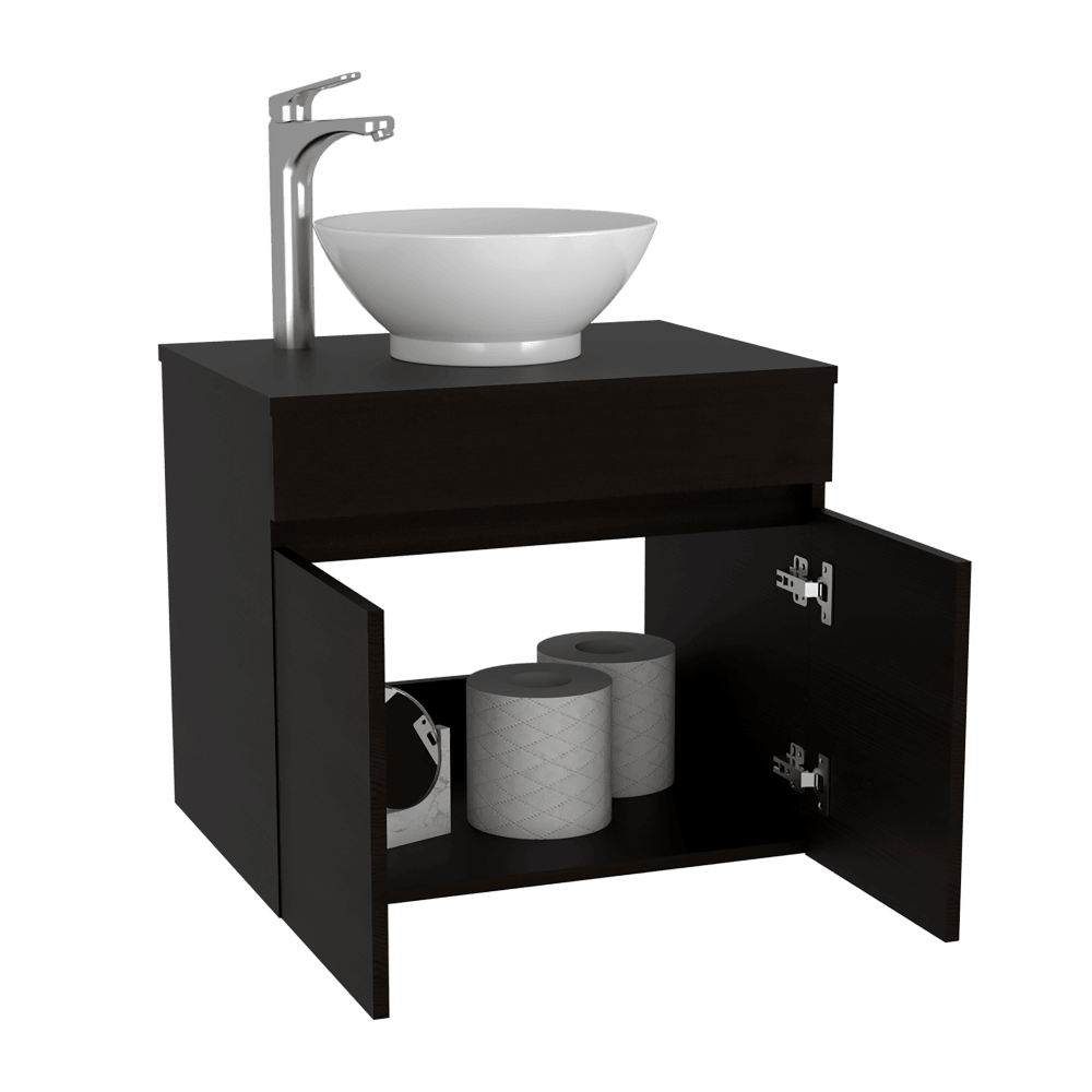 MUEBLE PARA LAVAMANOS DELHI, WENGUE, CON DOS PUERTAS BATIENTES