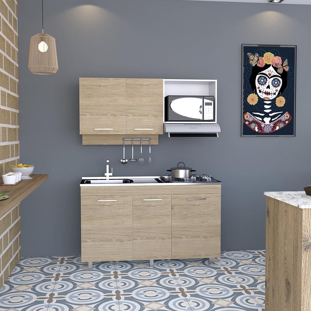 MUEBLE MULTIUSOS DENEB, BEIGE Y BLANCO NO INCLUYE MESÓN