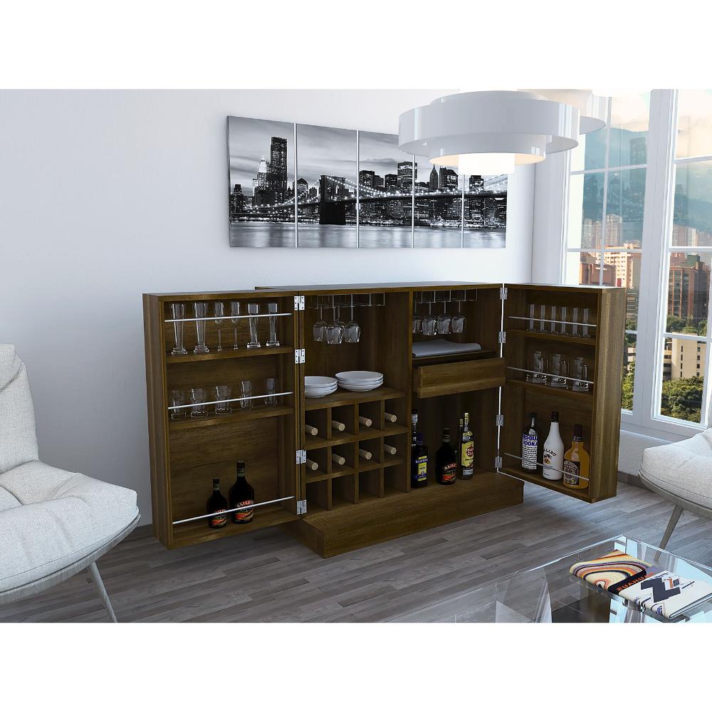 BAR SIENEGA, COBRE, CON ESPACIO PARA BOTELLAS Y PORTA COPAS