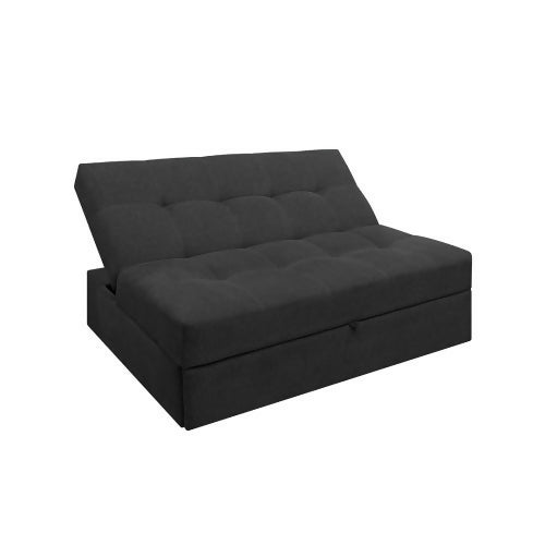 SOFA CAMA ANGELA 2 PUESTOS TELA GRIS OSCURO