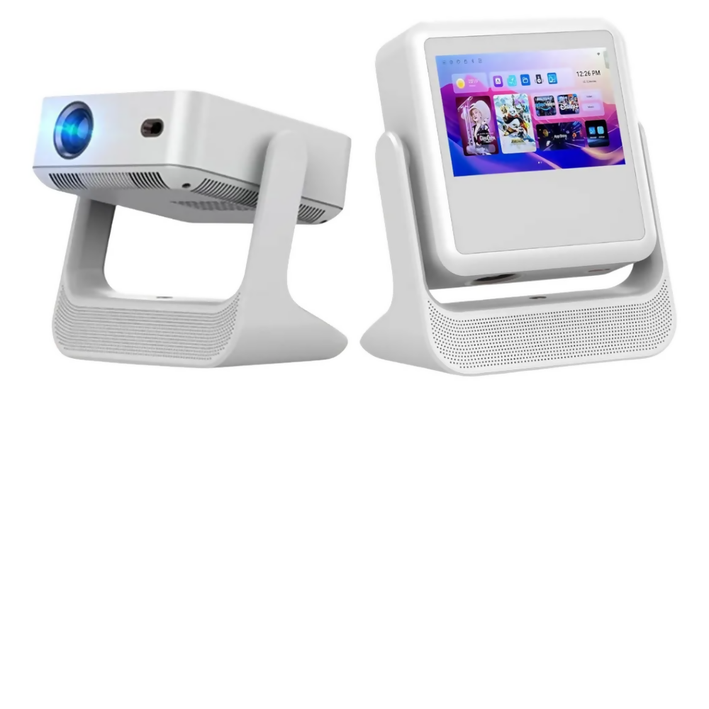 PROYECTOR VIDEO BEAM PORTÁTIL AUTO ENFOQUE 4K PANTALLA WIFI BLANCO 110V